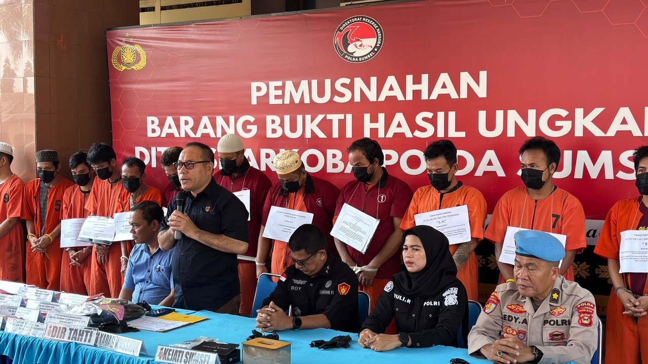 Perangi Narkoba, Polda Sumsel Musnahkan 2.665 Gram Sabu dan 196 Ekstasi